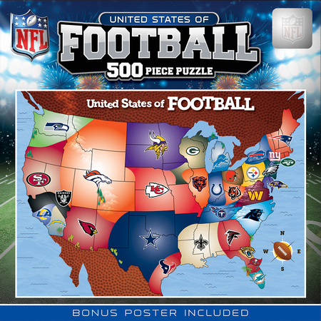 NFL1002.01 - NFL Football Map 500pc Puzzle