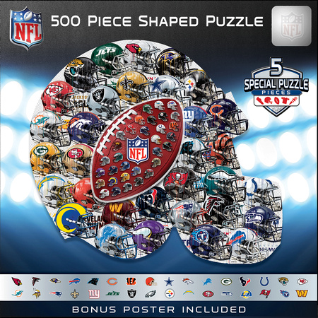 NFL1080.02 - NFL 500Pc Drip Art Helmet Shaped Puzzle