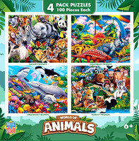 12022 - World of Animals 4-Pack Kids 100 PC