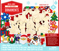 21912 - 12pc Ornaments Wood Paint Kit