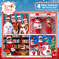 12120 - Elf on the Shelf 4-Pack 100Pc Puzzles Blue