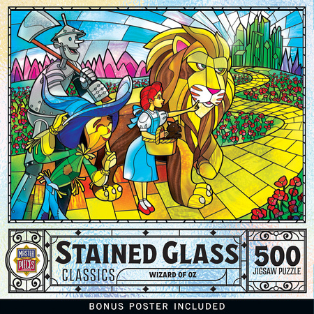 32539 - The Wizard of Oz Stained Glass 500pc Puzzle